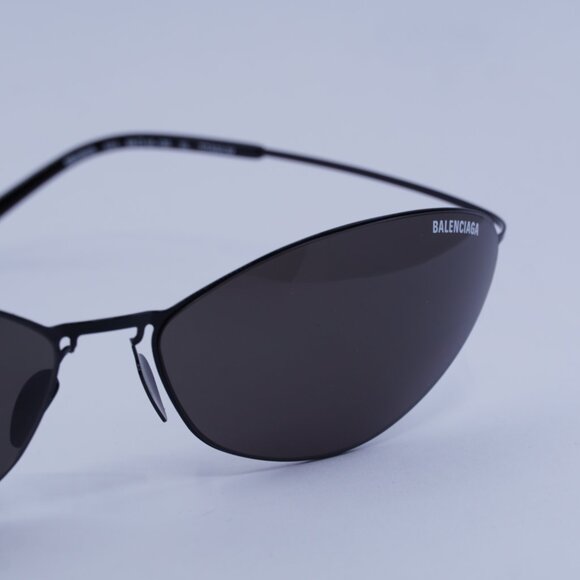 Balenciaga BB0350S 001 Sunglasses Black Cat Eye Frame, Grey Lenses - Picture 2 of 10